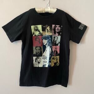 Taylor Swift The Eras Tour Black Colorful Portrait Concert Tee size Youth Medium